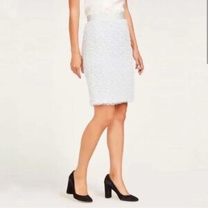 NWT $188 J.McLaughlin Women’s Felix Pencil Skirt Silver Snowflake Jacquard 10